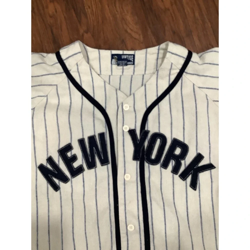 New York Baseball Jersey Men's2X Large Sewn Lettering #2 Wool Blend Hip Hop